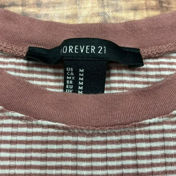 RELISTED Forever 21 Pink White Stripe Crop Top - Picture 4 of 6